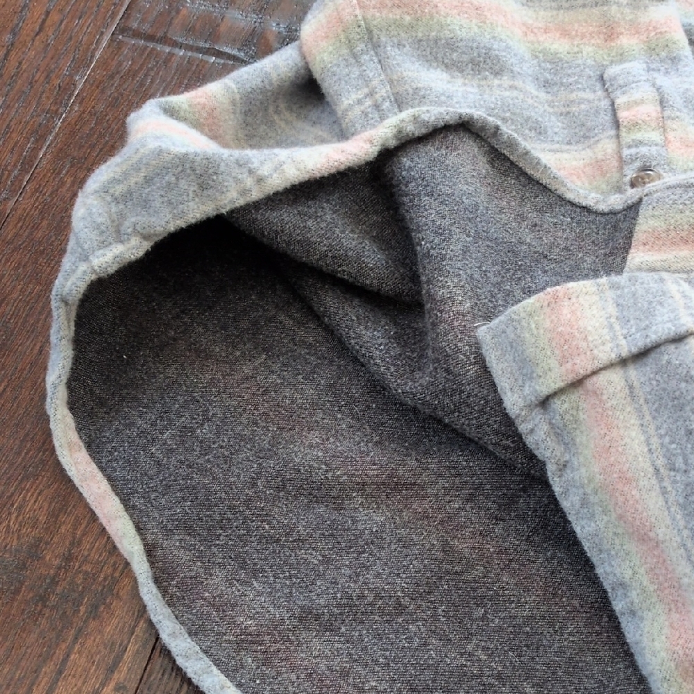MARINE LAYER I Striped Vintage Style Cotton-Wool Blend Button Front Shirt, L - Picture 12 of 15